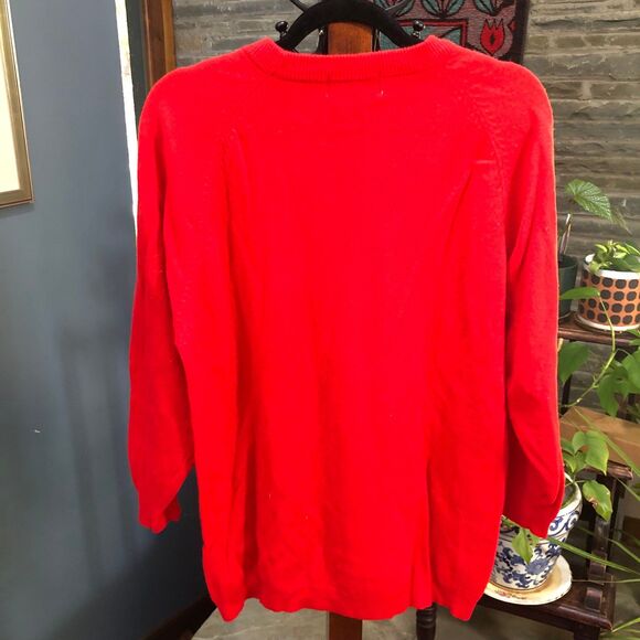 80s Vintage Richards & Jones Red Lambswool Pullover Sweater size M - Picture 4 of 7